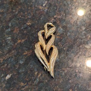 Three Hearts Stacked Gold-Colored Brooch